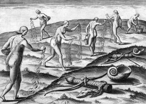 Ceremonie van vrouwen van de Potano-stam door Theodor de Bry