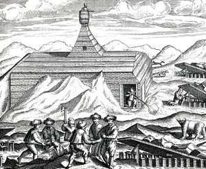 Een beer in stukken snijden op de Noordpool, c.1600