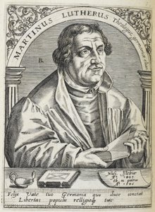 Maarten Luther. (1483-1546). Duitse religieuze hervormer, en oprichter van de Reformatie. Portret. door Theodor de Bry