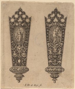 Ornament voor Mesheft door Theodor de Bry