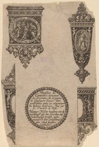 Ornament voor mesheft door Theodor de Bry