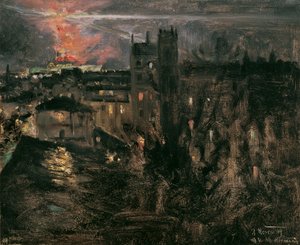 Parijs bij nacht met Eiffeltoren door Theodor von Hormann