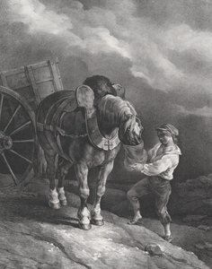 Jongen die een Paard met een Neuszak Voert door Theodore Gericault