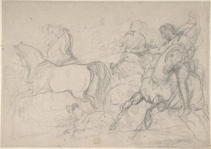 Wagenmenner en ruiter door Theodore Gericault