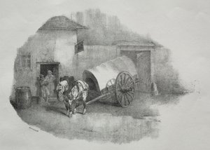 Paard uit de wagen getrokken door Theodore Gericault