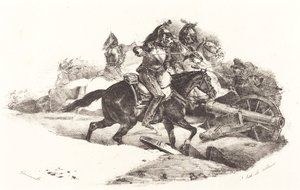 Cuirassiers aanvallend door Theodore Gericault