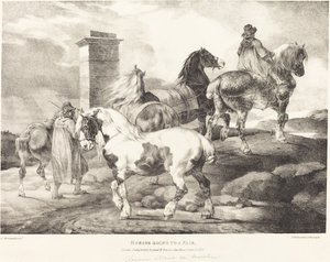 Paarden Gaan naar een Kermis