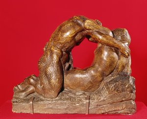 Jupiter en Antiope (eerste zijde), c.1818 (steen met bruine patina)
