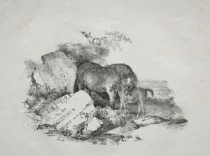 De Merrie en haar Veulen door Theodore Gericault