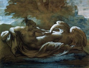 Leda en de Zwaan door Theodore Gericault