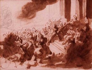 Lodewijk XVIII neemt een parade af op de Champ de Mars door Theodore Gericault