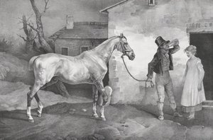 Oud Paard bij een Herbergdeur door Theodore Gericault