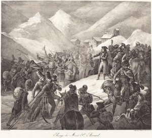 Napoleons leger steekt de St. Bernardpas over door Theodore Gericault