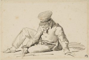 Jongen die op straat tekent door Theodore Gericault