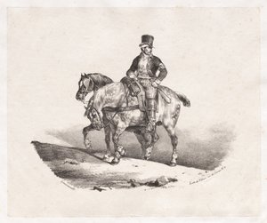 Postbode of Twee Aangespannen Paarden door Theodore Gericault