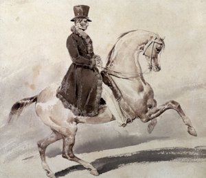 Ruiter in een met bont afgezette jas door Theodore Gericault
