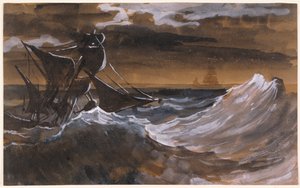 Zeilboot op een Woeste Zee, c.1818-9 door Theodore Gericault
