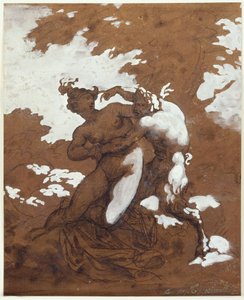 Sater en nimf door Theodore Gericault