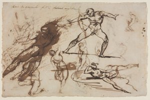 Blad met schetsen (recto) Blad met schetsen (verso) door Theodore Gericault