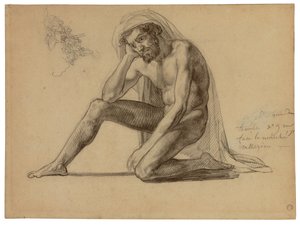 Studie voor de vader in het Vlot van de Medusa
