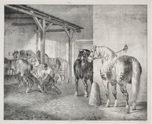 De smidse door Theodore Gericault