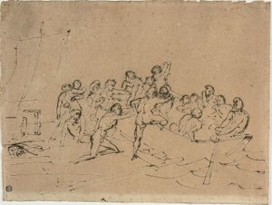 De redding van de overlevenden van het vlot van de Medusa door Theodore Gericault