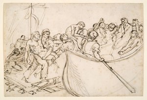 De redding van de overlevenden van het vlot van de Medusa door Theodore Gericault