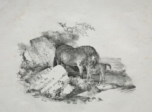 De merrie en haar veulen door Theodore Gericault
