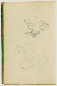 Twee studies naar een paard in de opfokfase door Theodore Gericault