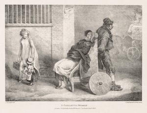 Verschillende Onderwerpen Getekend uit het Leven en op Steen: Een Verlamde Vrouw, 1821 door Theodore Gericault