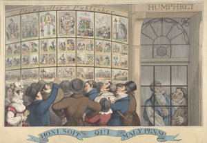 Honi. Soi. Qui. Mal. Y. Pense: De karikatuurwinkel van G. Humphrey, 27 St. James..., 12 augustus 1821