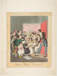 Theatrale genoegens, plaat 4: ingenomen plaatsen, ca. 1835 door Theodore Lane
