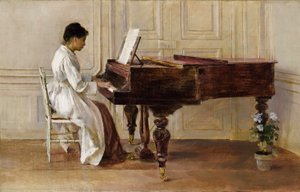 Aan de piano door Theodore Robinson