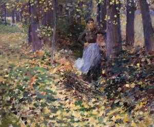 Herfstzonlicht, 1888 door Theodore Robinson