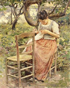 De naaister door Theodore Robinson