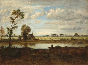 Landschap met Schipper door Theodore Rousseau