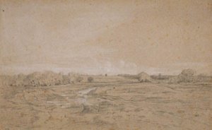 Landschap met vijver (Berri) door Theodore Rousseau