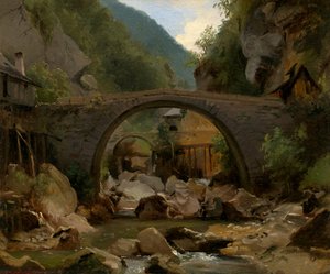 Bergstroom in de Auvergne door Theodore Rousseau