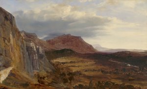 Uitzicht op Saleve, nabij Genève, 1834 door Theodore Rousseau