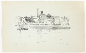 Battersea vanaf de Rivier, Laagwater door Theodore Roussel