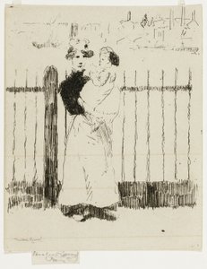 Emma en haar baby, Chelsea Embankment door Theodore Roussel