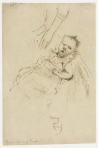 Portret van Margery Chambers, tien weken oud door Theodore Roussel