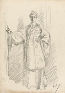 Staande figuur in een Chinese jurk door Theodore Roussel