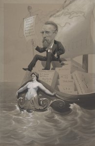 Samuel P. Avery vervoert zijn schatten over zee, ca. 1875-80