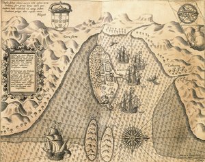 Kusten van Mozambique, uit De Oost-Indië, gravure door Theodore de Bry