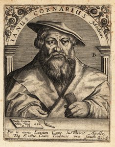 Janus Cornarius, Saksische humanist, ca. 1500-1558 door Theodore de Bry
