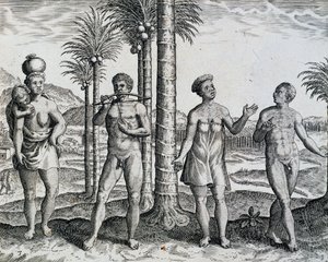 Inheemse Ethiopië, uit werk India Orientalis gravure door Theodor de Bry, Afrika door Theodore de Bry