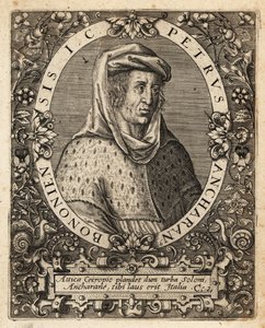 Peter van Ancarano, c.1333-1416, Italiaanse jurist door Theodore de Bry