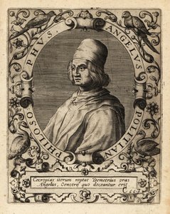 Poliziano, Italiaanse klassieke geleerde door Theodore de Bry