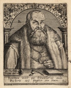 Simon Pistoris de Jongere, Duitse jurist door Theodore de Bry